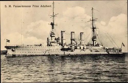 Ak Deutsches Kriegsschiff, SMS Prinz Adalbert, Panzerkreuzer