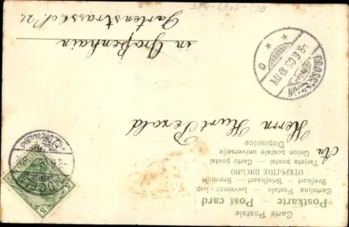 Präge Litho Glückwunsch Pfingsten, Vermenschlichte Maikäfer