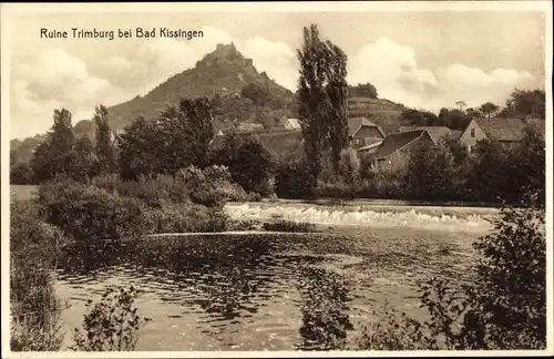 Ak Trimberg Elfershausen in Unterfranken, Ruine Trimburg