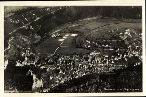 Ak Blaubeuren Baden Württemberg, Fliegeraufnahme, Panoramaansicht