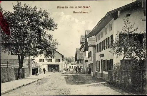 Ak Dießen am Ammersee Oberbayern, Hauptstraße