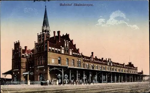 Ak Skalmierzyce Alt Skalmierschütz Posen, Bahnhof, Gleisseite