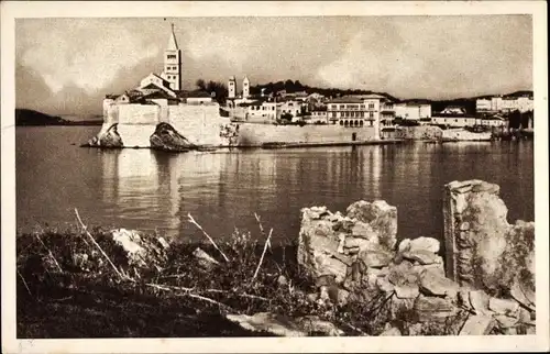 Ak Rab Kroatien, Stadtansicht