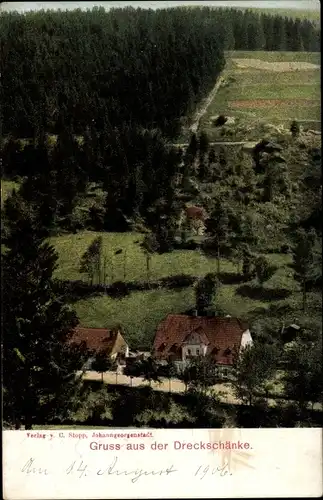 Ak Potůčky Breitenbach Region Karlsbad, Dreckschänke