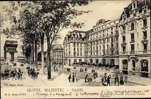 Künstler Ak Paris XVI. Arrondissement Passy, Hotel Majestic, Avenue Kleber