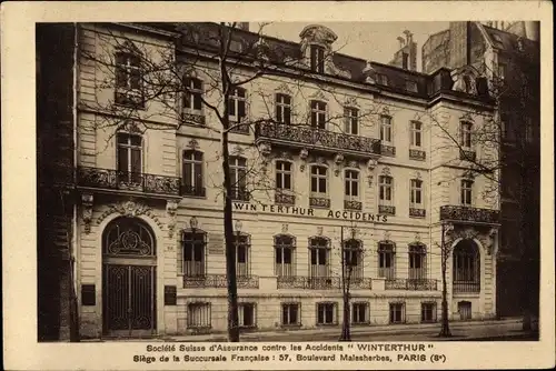 Ak Paris VIII, Accidents Winterthur, Boulevard Malesherbes
