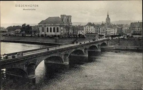 Ak Thionville Diedenhofen Lothringen Moselle, Moselbrücke