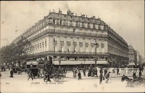 Ak Paris I Louvre, Grand Hotel