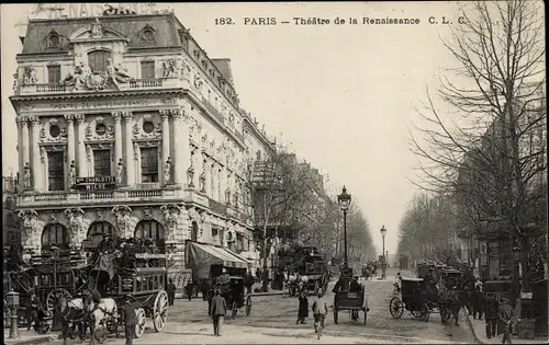 Ak Paris X, Théâtre de la Renaissance, Kutsche