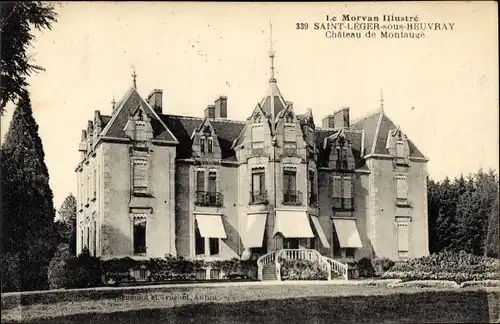 Ak Saint Leger sous Beuvray Saône et Loire, Chateau de Montauge