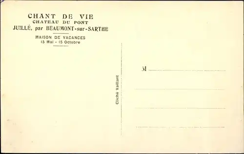 Ak Beaumont-sur Sarthe, Chateau du Pont