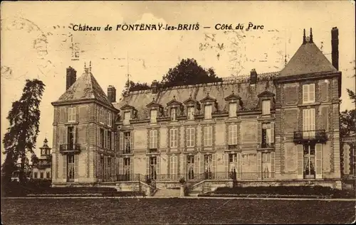 Ak Fontenay lès Briis Essonne, Le Château, Cote du Parc