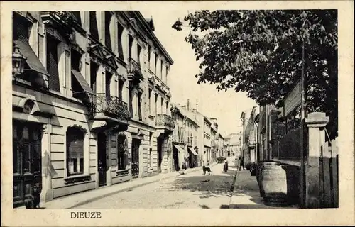 Ak Duss Moselle Lothringen Elsaß, Blick in die Mühlenstraße