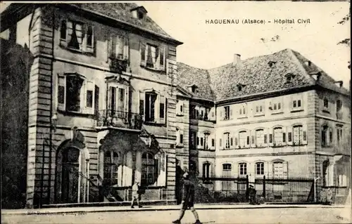 Ak Haguenau Hagenau im Elsass Bas Rhin, Hopital Civil
