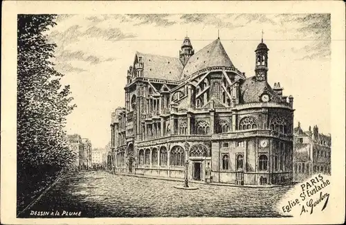 Künstler Ak A. Goulon, Paris I Louvre, Eglise Saint-Eustache