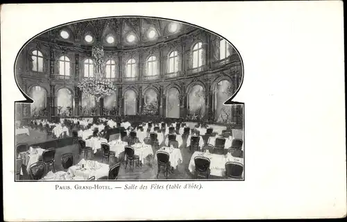Ak Paris IX, Grand Hôtel, Salle des Fetes
