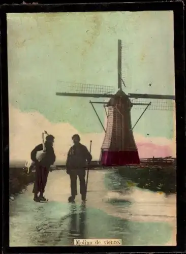 Foto Niederlande, Molino de viento, Eisläufer