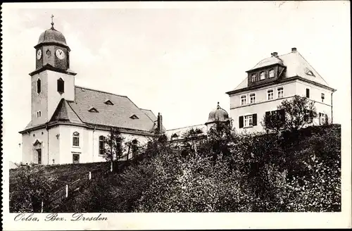 Ak Oelsa Rabenau in Sachsen, Kirche