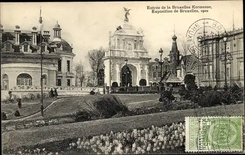 Künstler Ak Brüssel, Weltausstellung 1910, Eingang zur Brüsseler Messe