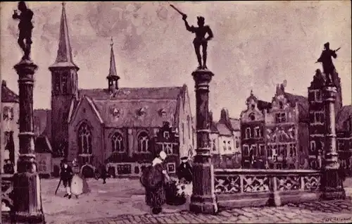 Künstler Ak Brüssel, Weltausstellung 1935, Place de Bailles