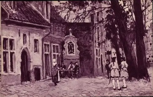 Künstler Ak Brüssel, Weltausstellung 1935, Une ruelle du Vieux Bruxelles