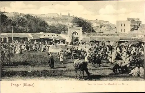 Ak Tanger Marokko, Vue du Soko (le Marche)