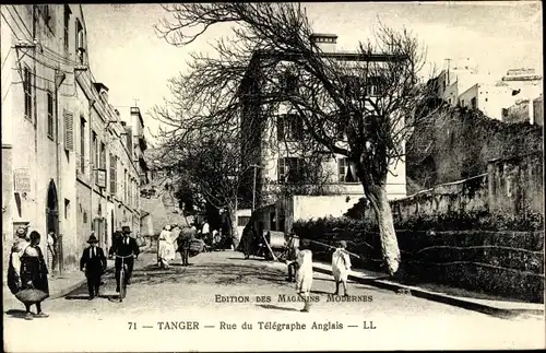 Ak Tanger Marokko, Rue du Telegraphe Anglais