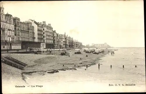 Ak Oostende Ostende Westflandern, La Plage