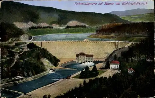 Ak Pilchowice Mauer Wleń Lähn Schlesien, Bobertalsperre