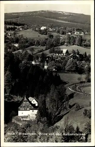 Ak Przesieka Hain Podgórzyn Giersdorf Riesengebirge Schlesien, Panorama vom Ort