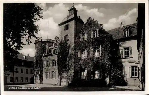 Ak Nassau an der Lahn, Ansicht vom Schloss, Rankenwuchs