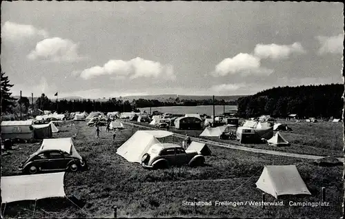 Ak Freilingen im Westerwald, Strandbad, Campingplatz