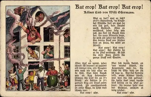 Lied Ak Köln am Rhein, Willi Ostermann, Kut erop, Brennendes Haus