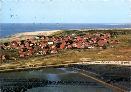 Ak Insel Baltrum in Ostfriesland, Dornröschen der Nordsee, Blick vom Südwesten, Luftaufnahme