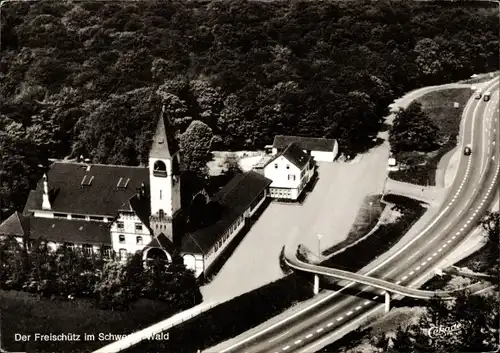 Ak Schwerte im Ruhrgebiet, Der Freischütz im Schwerter Wald, Bundesstraße 236, Fliegeraufnahme