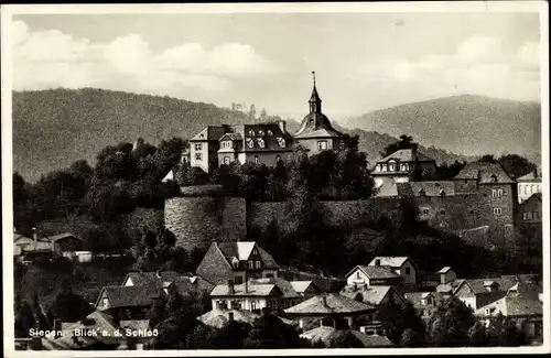 Ak Siegen in Westfalen, Blick auf Schloss, Panorama über Hausdächer