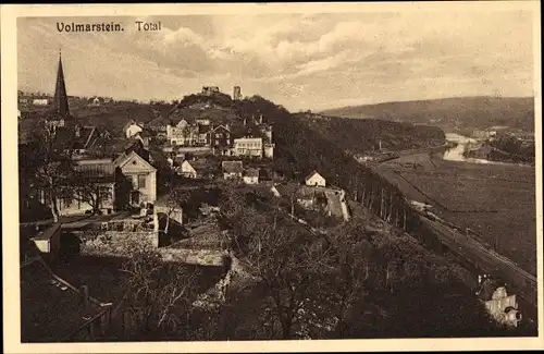 Ak Volmarstein Wetter an der Ruhr, Panorama, Kirchturm