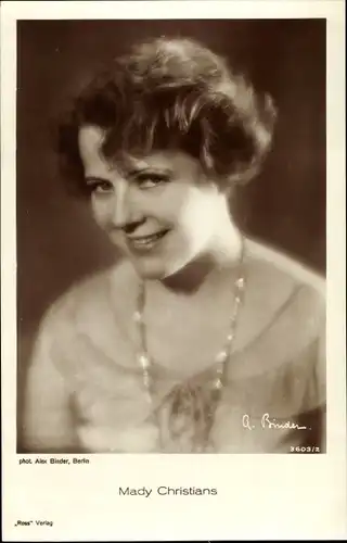 Ak Schauspielerin Mady Christians, Portrait