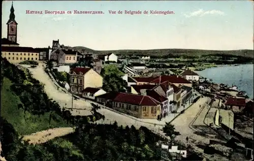 Ak Belgrad Beograd Serbien, Panorama von Kalemegdan