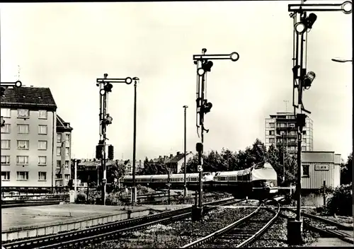 Ak Plauen, Eisenbahnen Karola, Karlex, Baureihe 175.0 oberer Bahnhof, 1981