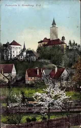 Ak Posterstein im Altenburger Land, Teilansicht, Burg