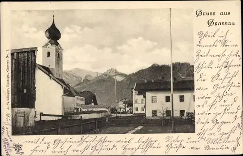 Ak Grassau in Oberbayern, Teilansicht
