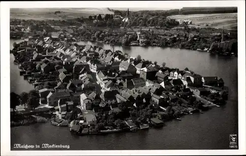 Ak Malchow in Mecklenburg, Fliegeraufnahme, Häuser