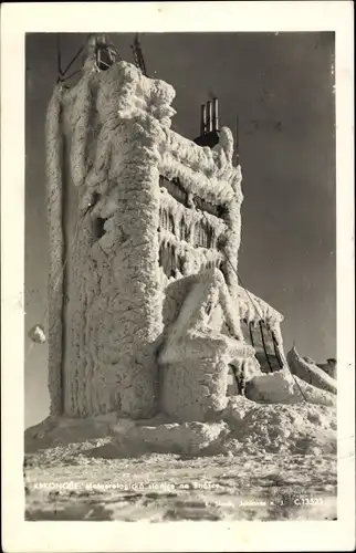 Ak Malá Úpa Kleinaupa Riesengebirge Region Königgrätz, Schneekoppe, Wetterstation