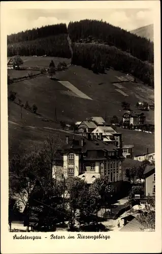 Ak Pec pod Sněžkou Petzer Riesengebirge Reg. Königgrätz, Hotel Sudetenland, Petzerkretscham