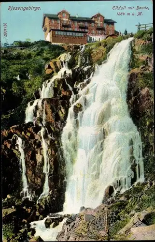 Ak Špindlerův Mlýn Spindlermühle Riesengebirge Region Königgrätz, Labská bouda, Elbfallbaude