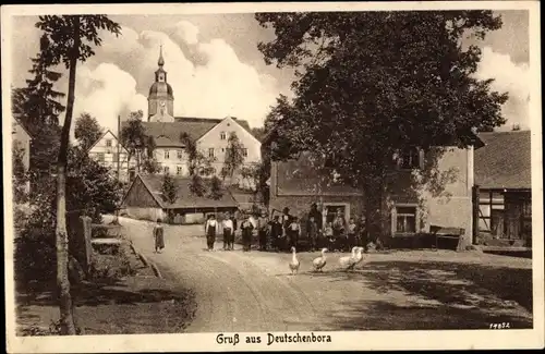 Ak Deutschenbora Nossen in Sachsen, Straßenpartie