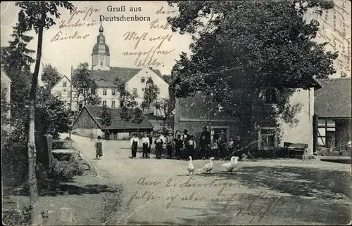 Ak Deutschenbora Nossen in Sachsen, Straßenpartie