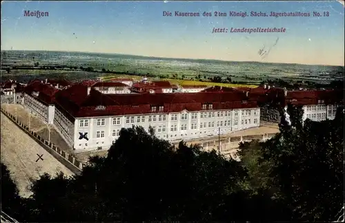 Ak Meißen an der Elbe, Kasernen d. 2. Kgl. Sächs. Jägerbataillons Nr. 13, jetzt Landespolizeischule