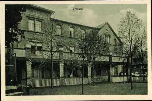 Ak Mohorn Wilsdruff Sachsen, Genesungsheim Tännichtmühle, Terrasse